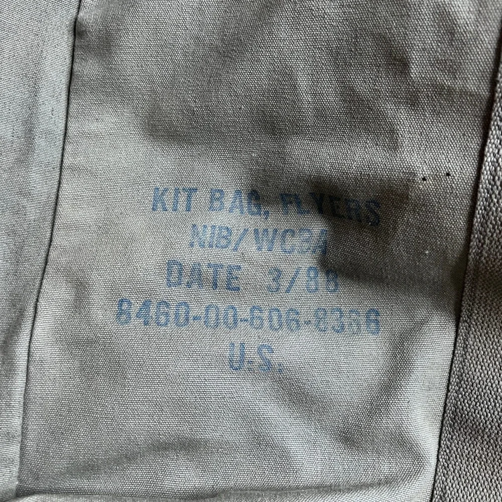 Vintage 1988 US Military Kit Bag Flyers Canvas Aviator‎ Flight Duffel  80s